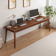 63" Mid-Century Long Desk - 2-Person Wood Computer Workstation
