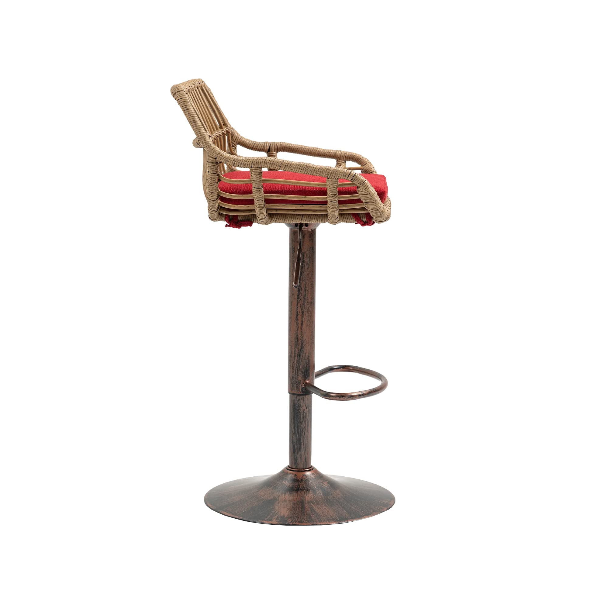 Swivel Counter Height Bar Stools Set of 2 - Adjustable Wicker with Cushion