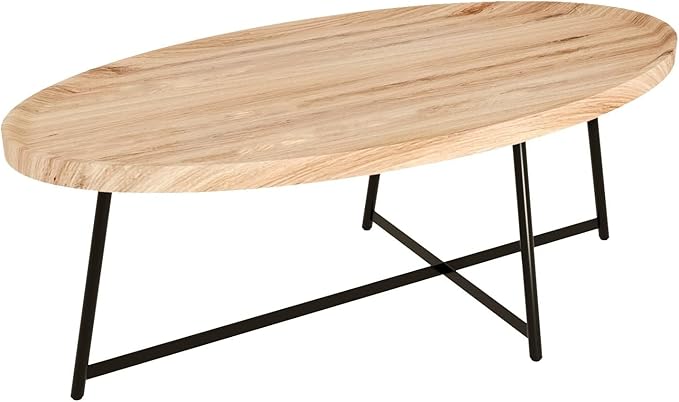 Oval Coffee Table with Metal Legs