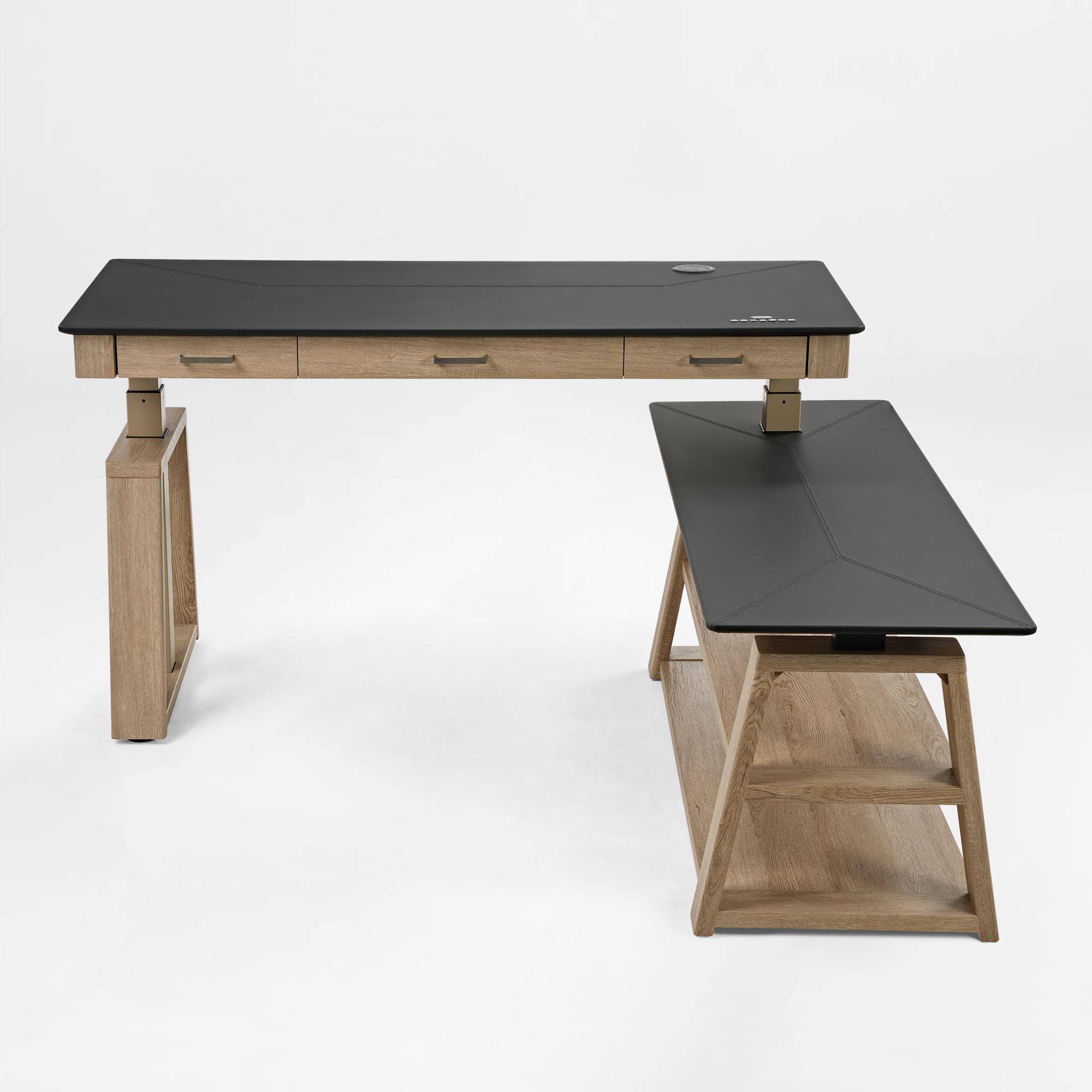 L-Shaped Standing Desk with Drawers 60 Inch