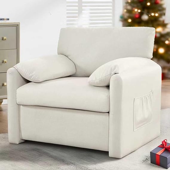 Oversized Accent Chair with USB Ports and Side Pockets