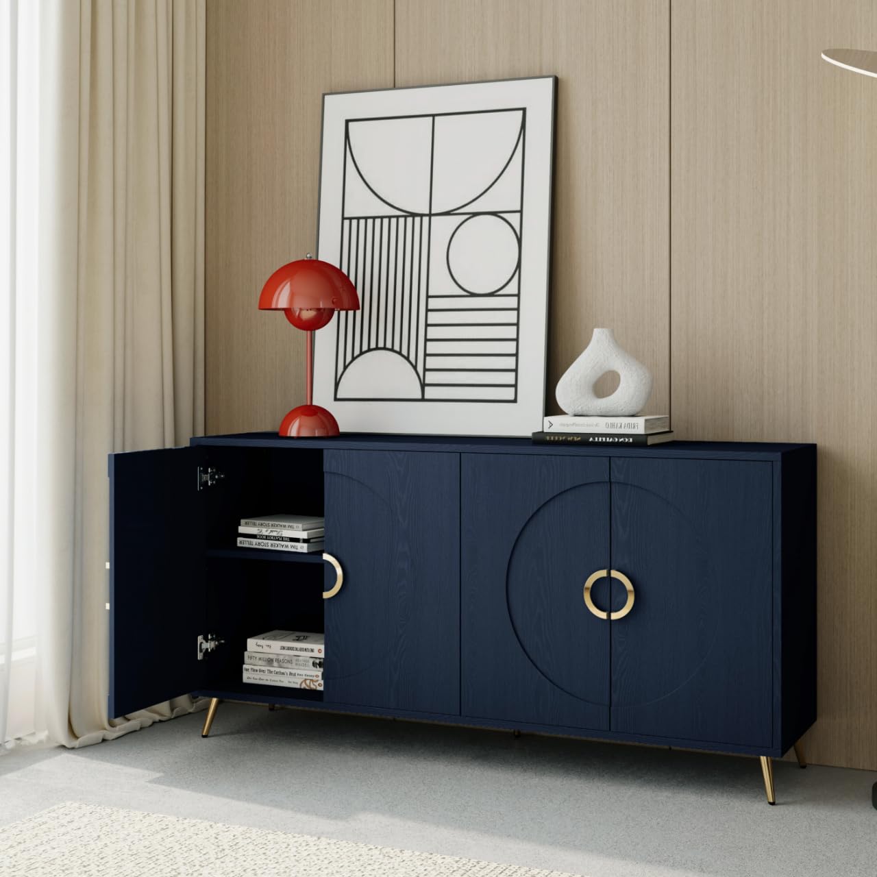 Modern Large Sideboard with 4 Doors
