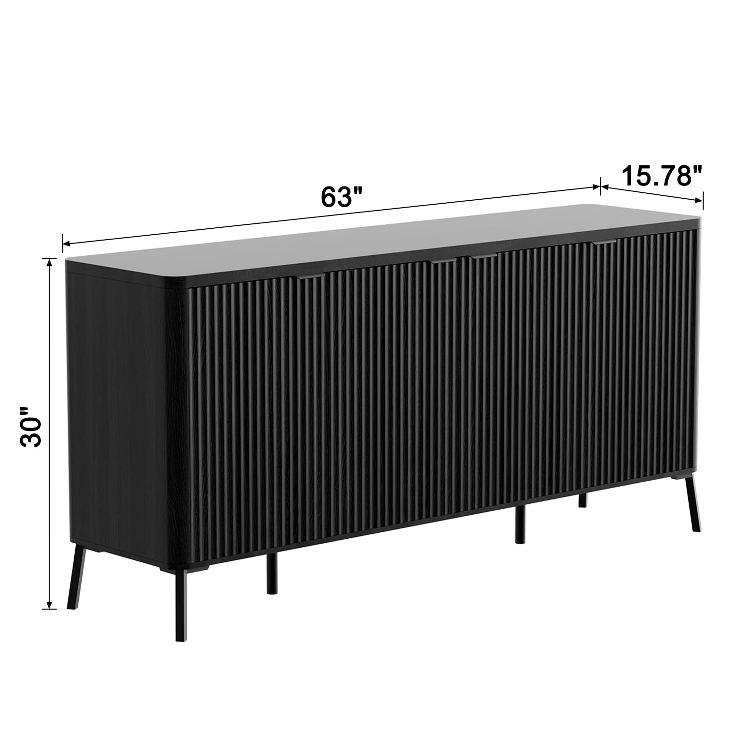 63" Fluted Sideboard Cabinet with Storage