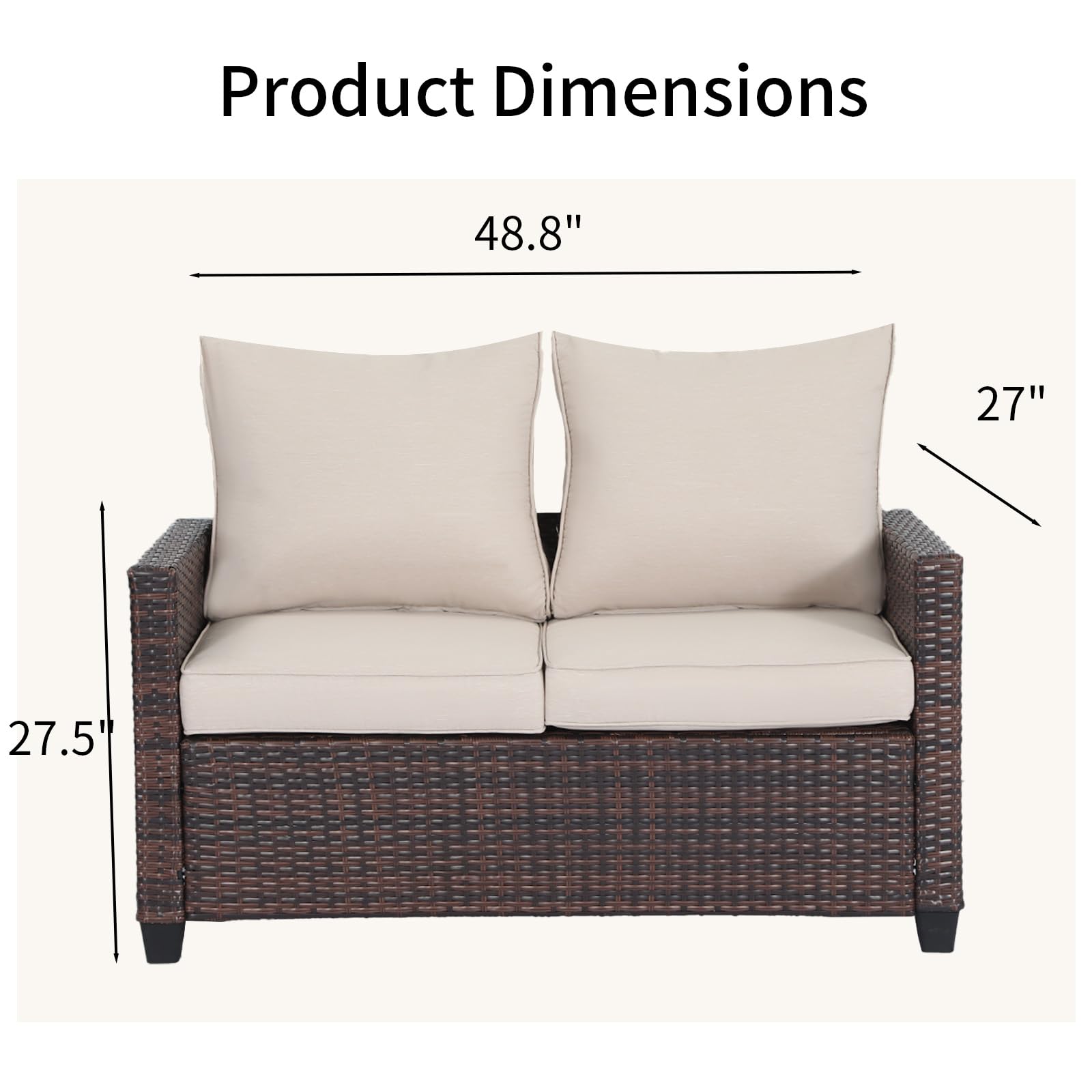 All-Weather Wicker Loveseat with Cushions