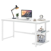 White Computer Desk with Storage Shelf 53 Inch