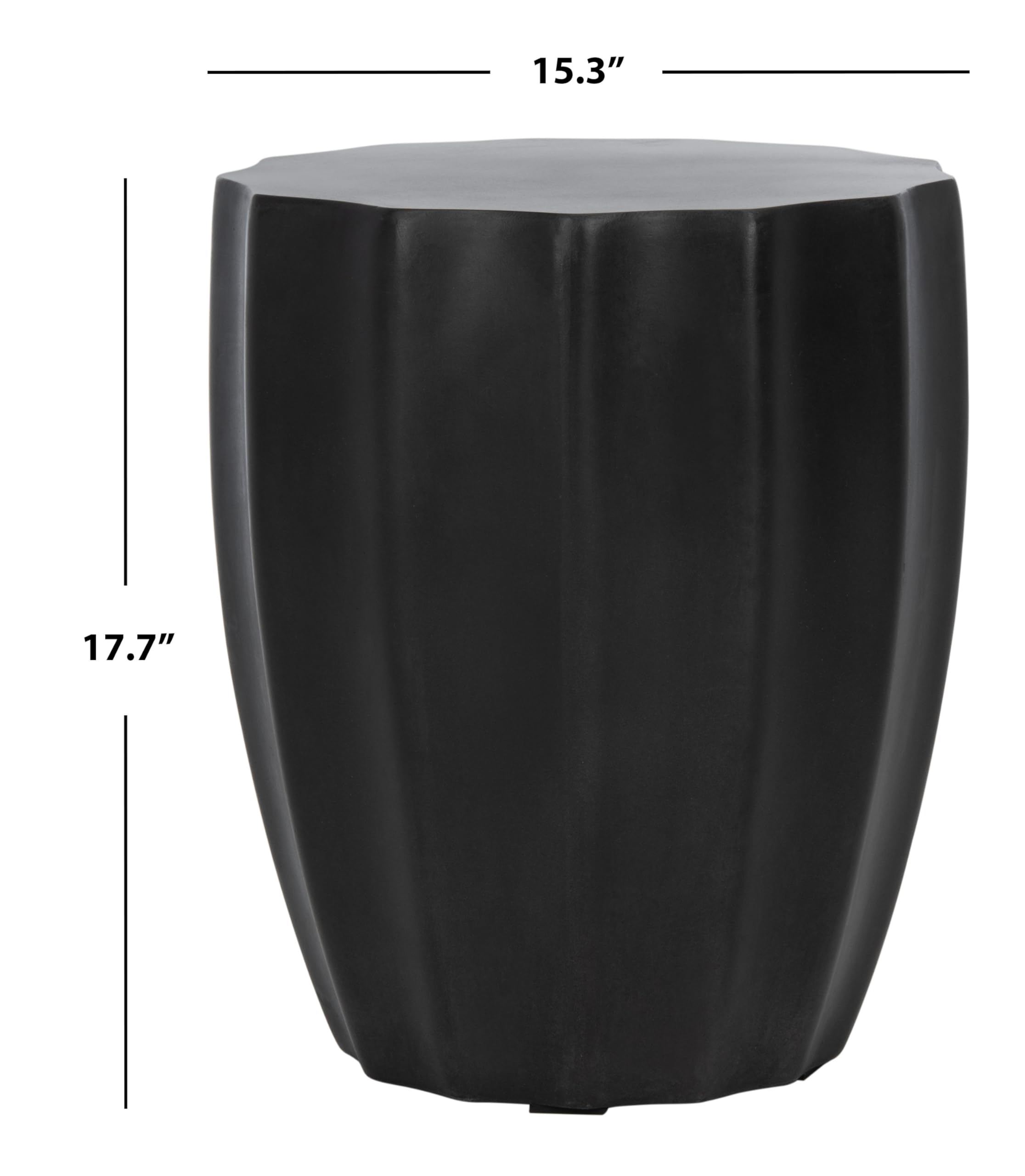Black Modern Concrete Round Accent Table