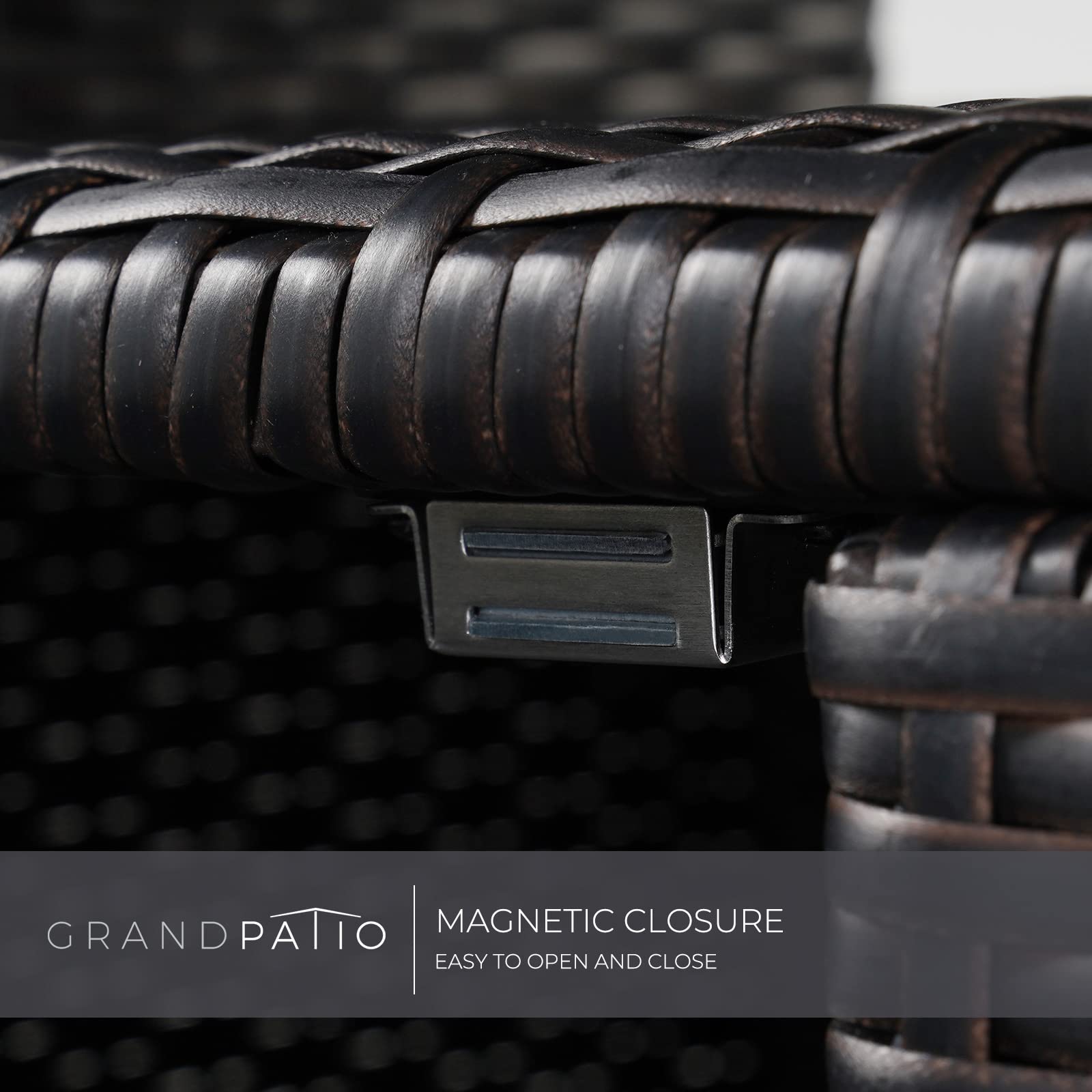 Wicker Storage Cabinet with Two Doors and Shelves