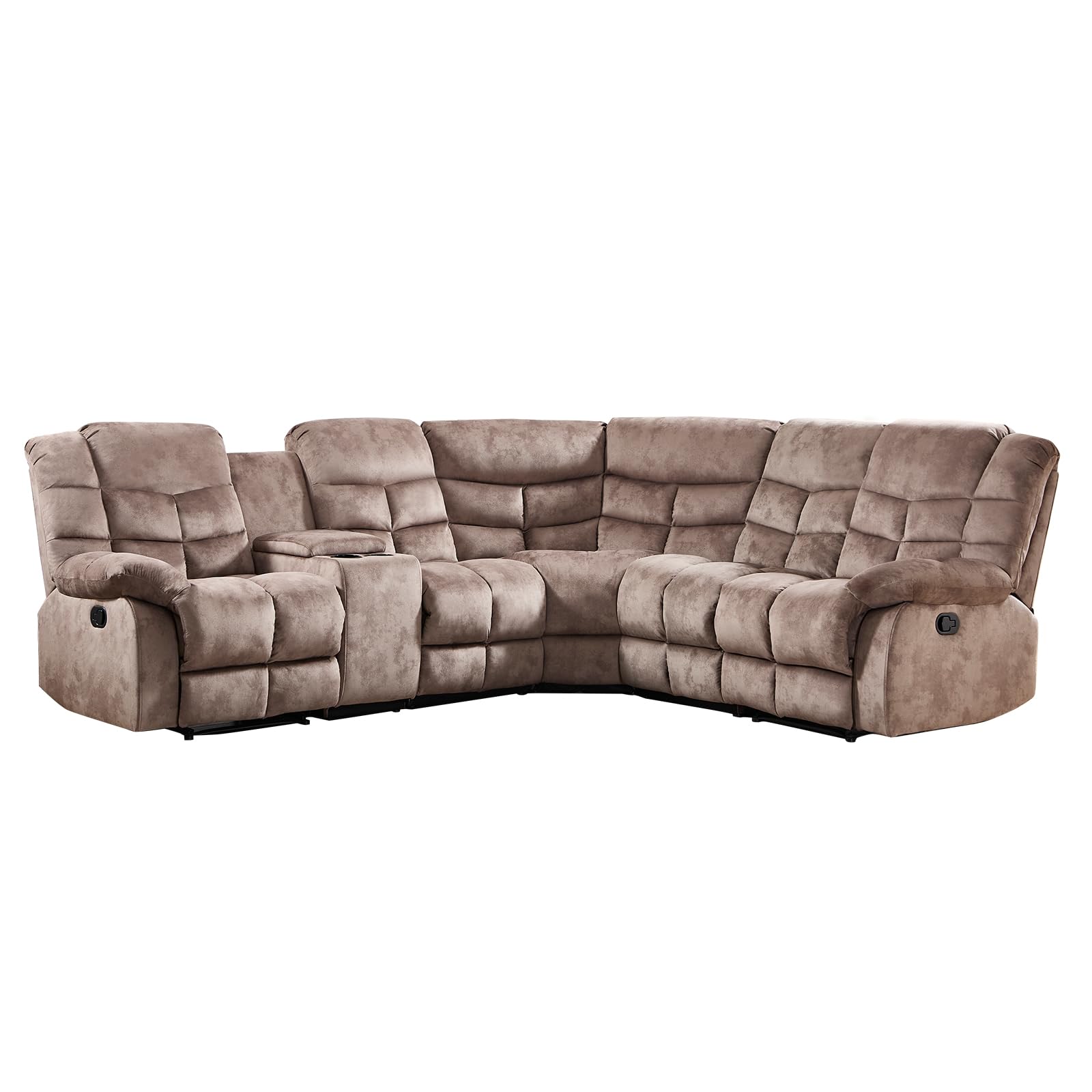 Manual Reclining Sectional Sofa with Console