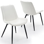 Dining Chairs Set of 2 PU Leather Upholstered with Metal Legs