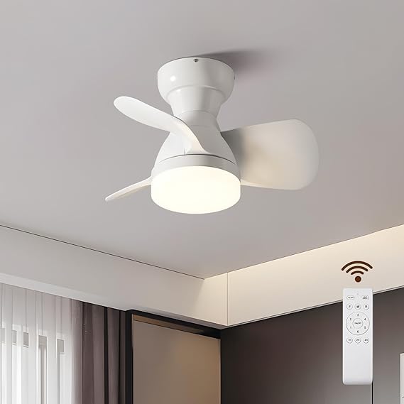 20 Inch Ceiling Fan with Light and Remote Control