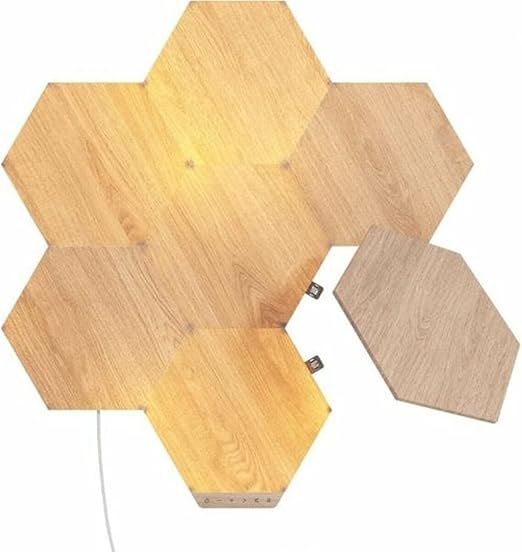 Wood Look Smart Hexagon Wall Lights 13-Pack
