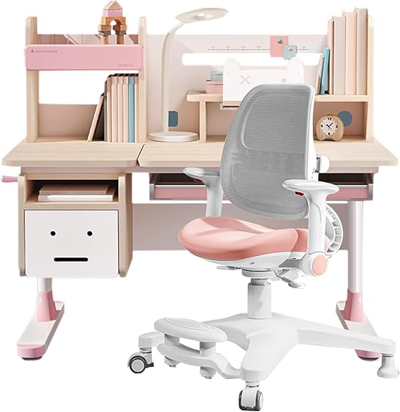 Adjustable Height Kids Study Desk with Chair