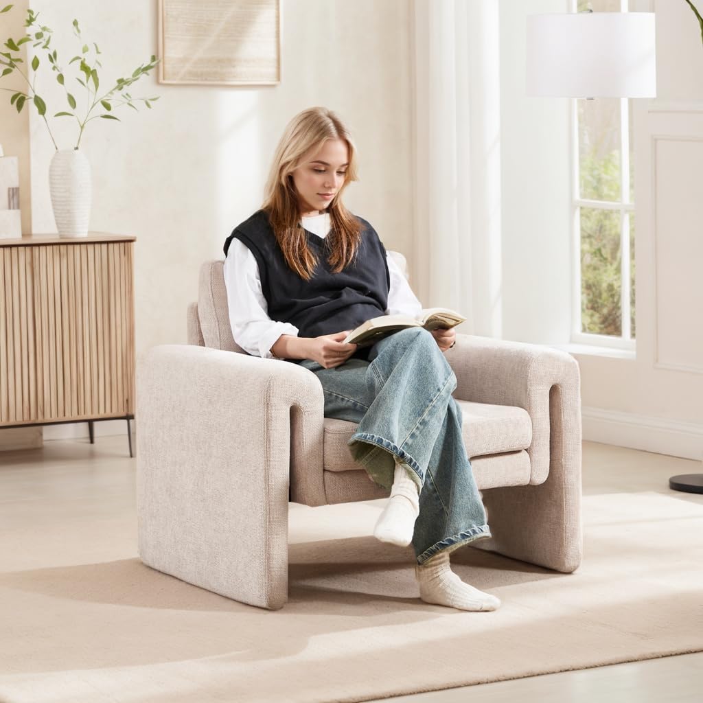 Upholstered Chenille Accent Chairs Set of 2