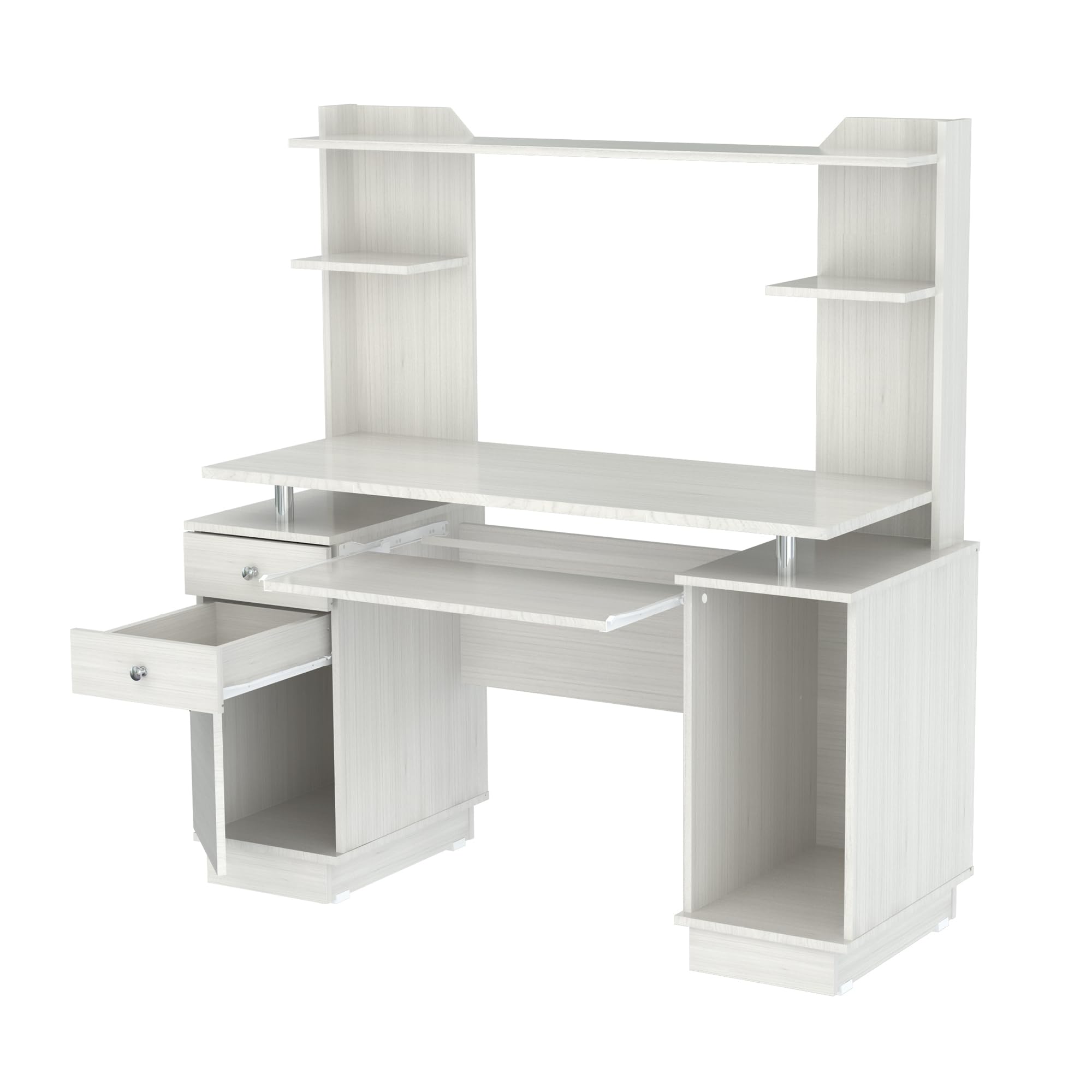 Computer Work Center with Hutch and Pull-Out Keyboard Tray