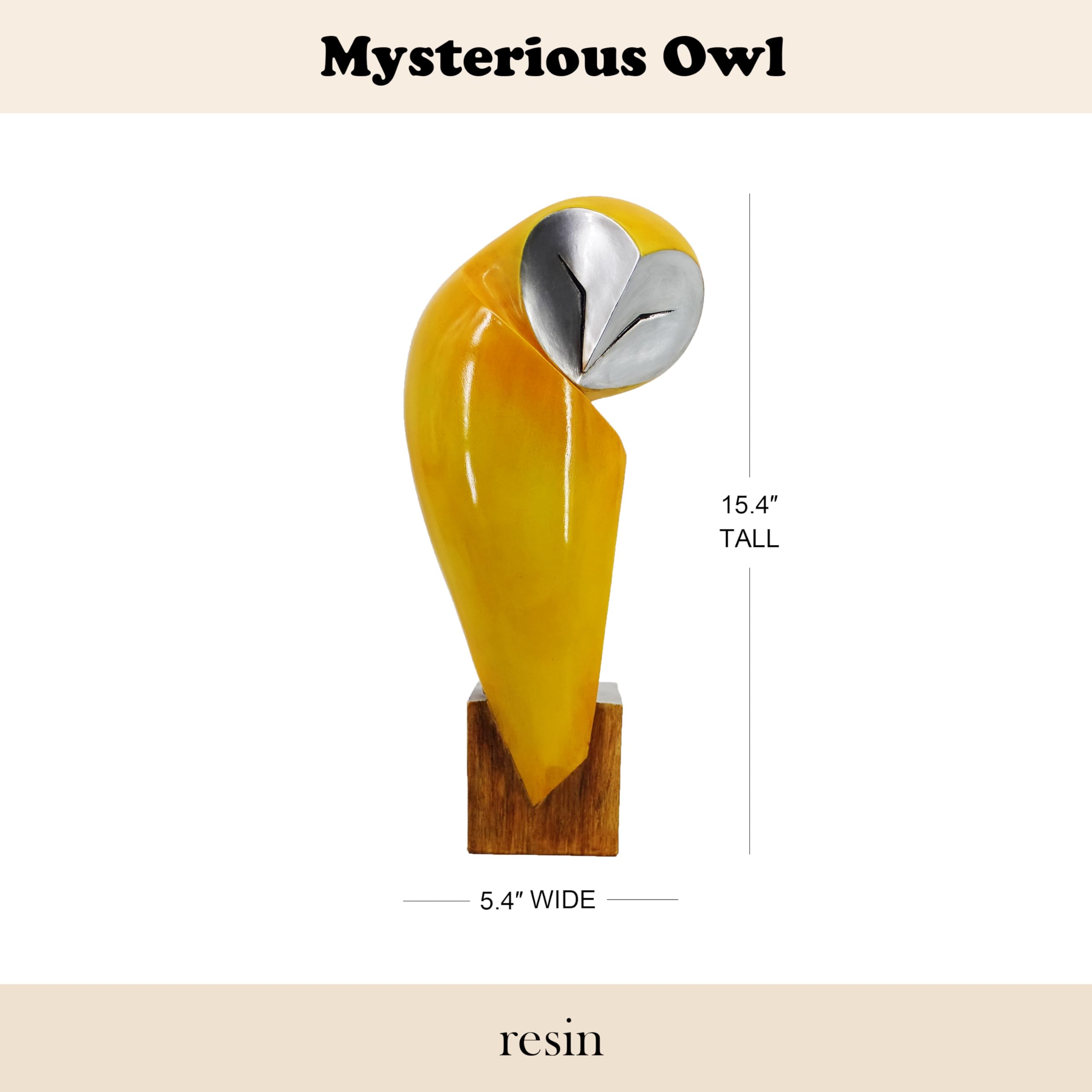 15 Inch Owl Statue for Home and Office Decor