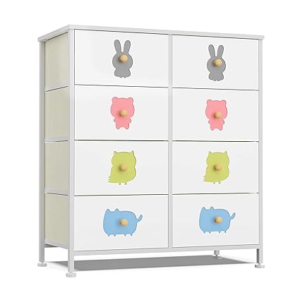 Kids Dresser with 6 Fabric Drawers