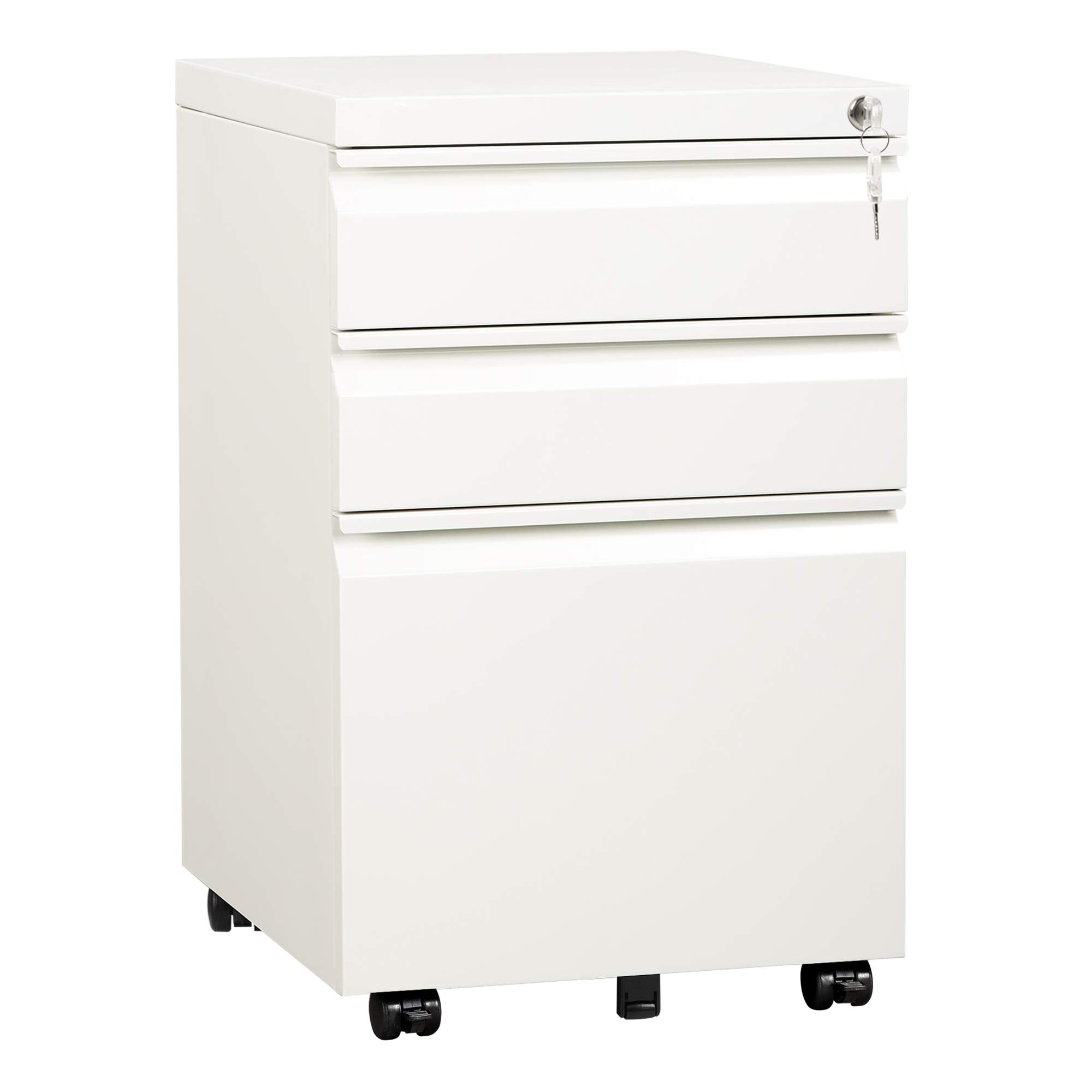3 Drawer Mobile File Cabinet with Lock