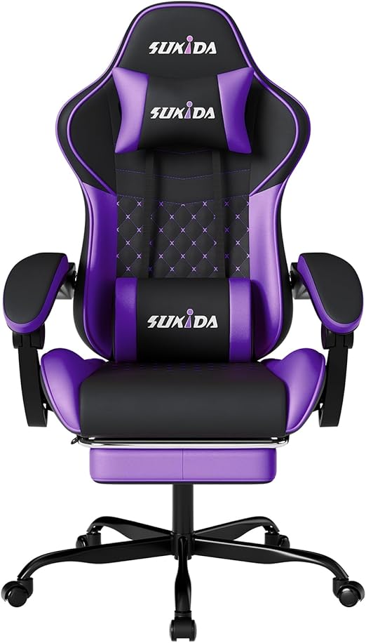 Ergonomic Gaming Chair with Massage Lumbar Support