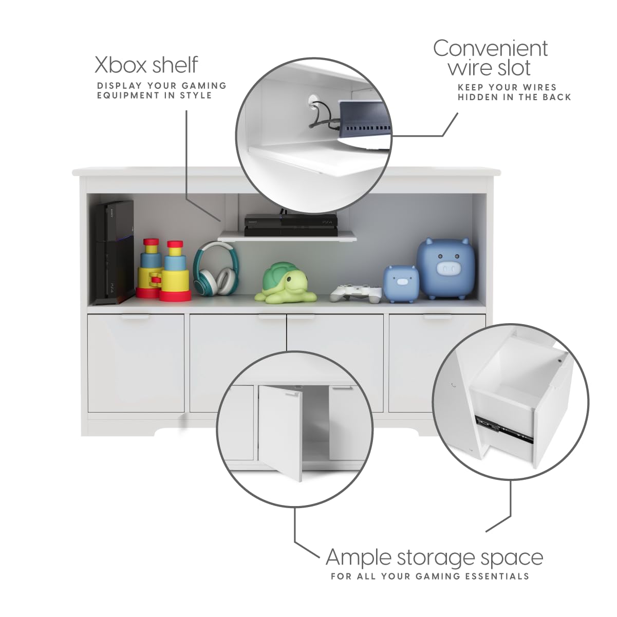 TV Stand Entertainment Center with Storage - 47" x 14" x 30"