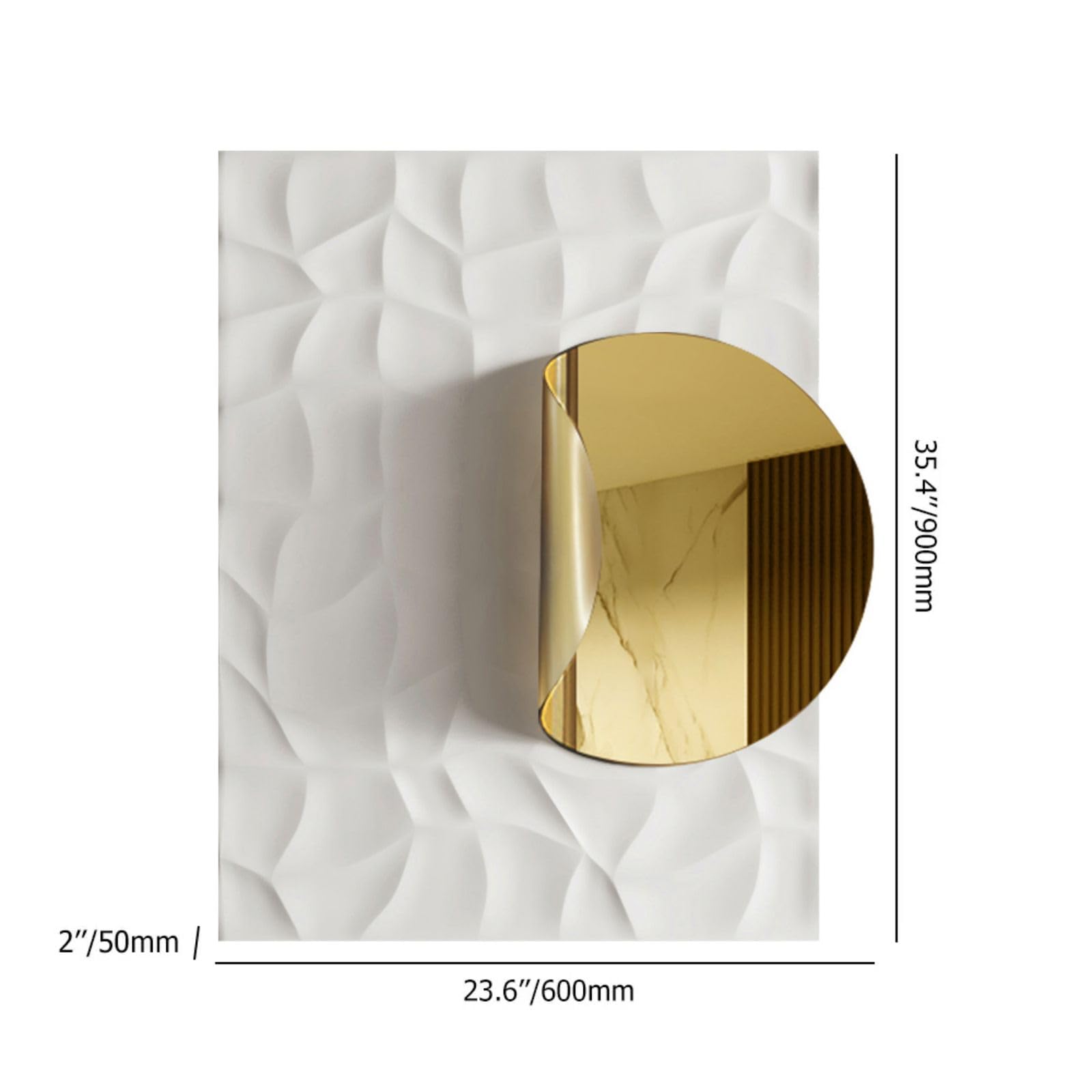 Large Modern Metal Wall Art 3D Geometric Gold Abstract Rectangle Wall Sculpture