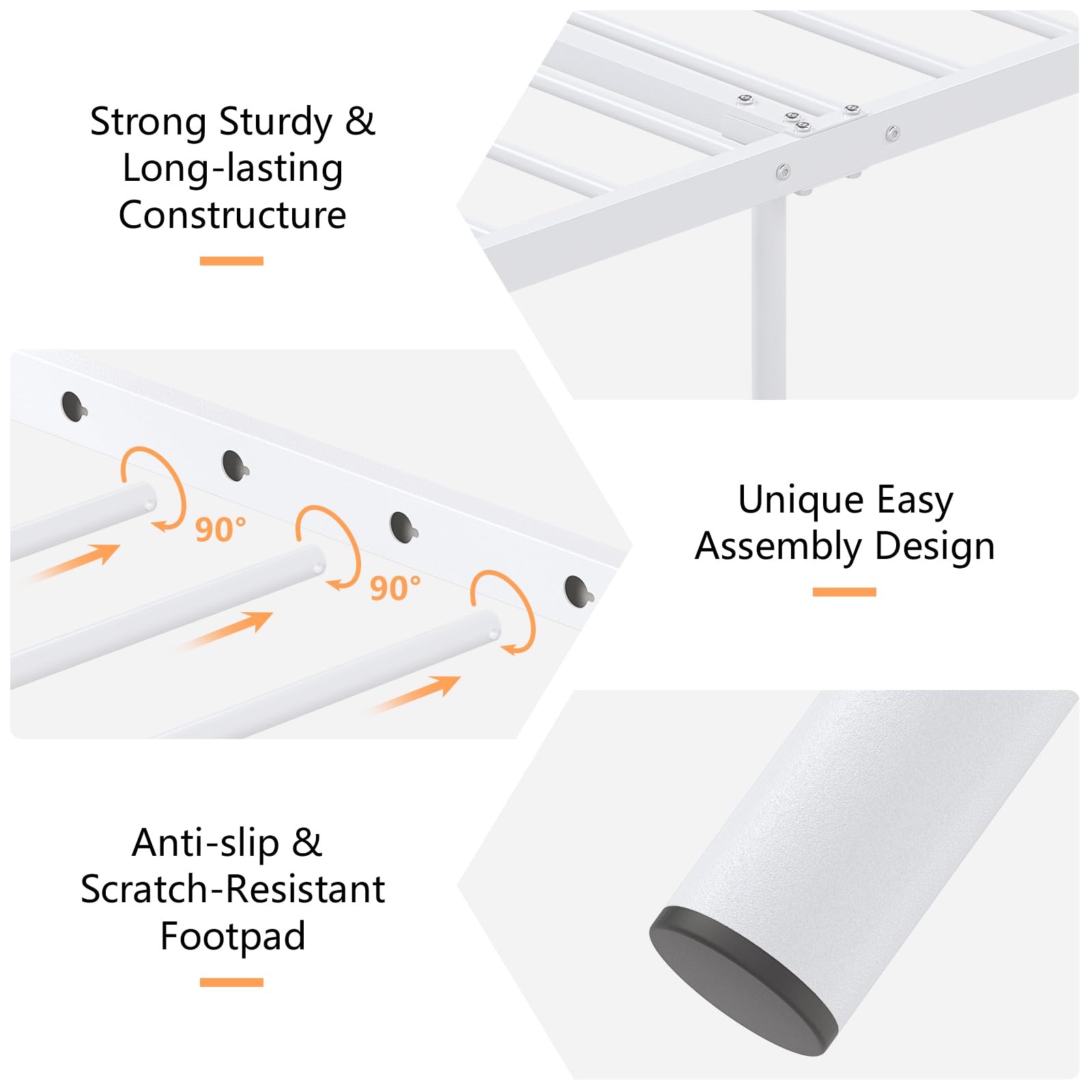 Twin Metal Platform Bed Frame with Storage Space