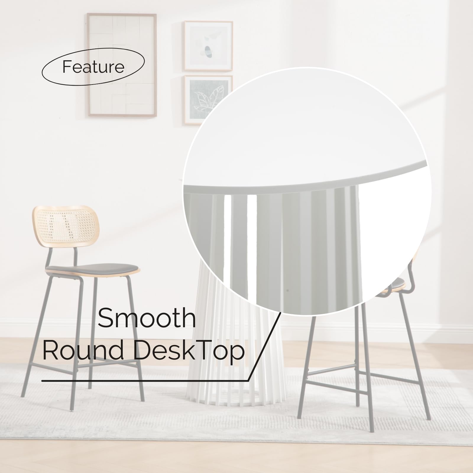 Round Pub Table 24 Inch White Wood Bar Height