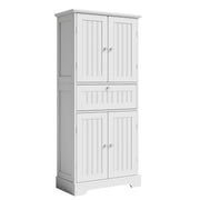 51" Tall Bathroom Floor Cabinet with Drawer and Adjustable Shelves