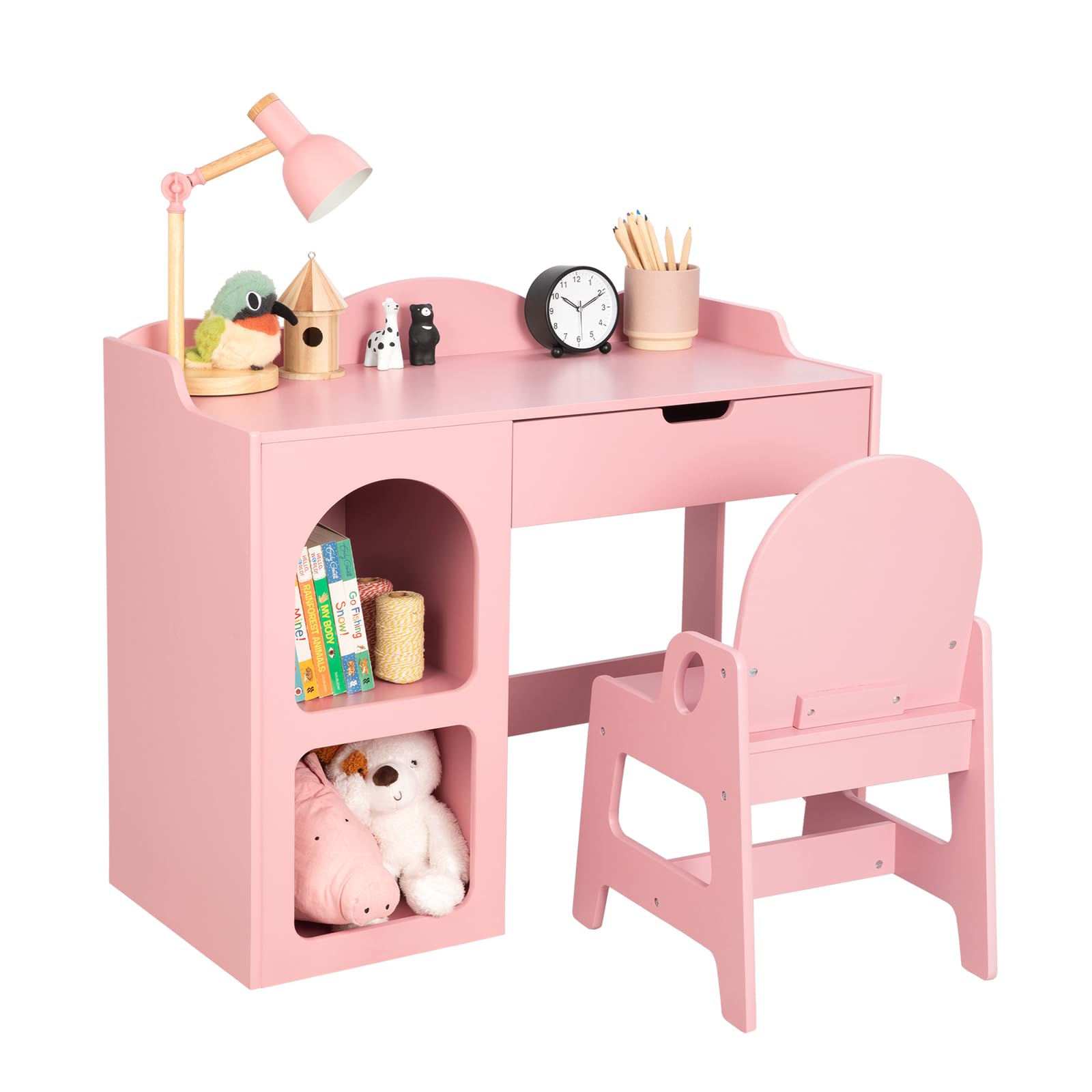 Kids Study Table and Chair Set with Storage