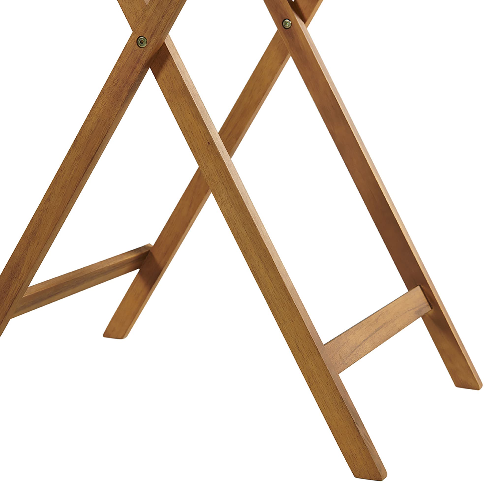 Folding Acacia Wood Bistro Set with Round Table and 2 Chairs