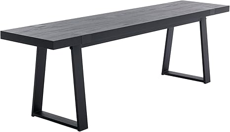 60" Wooden Dining Bench with Metal Legs