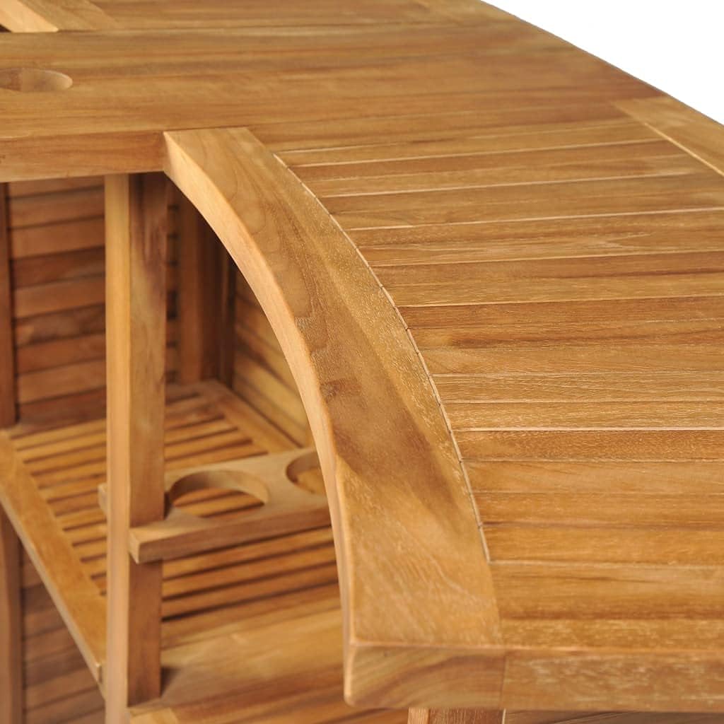 Folding Teak Wood Bar Table with Parasol Hole
