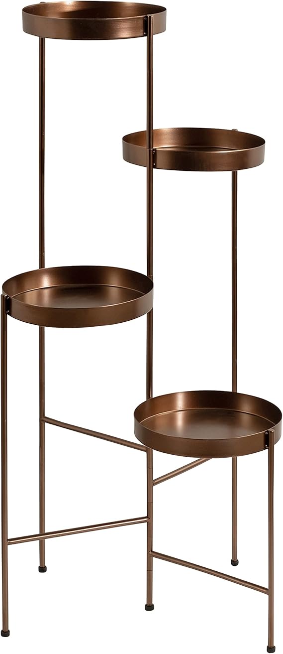 Modern 4-Tier Plant Stand - Gold Folding Display