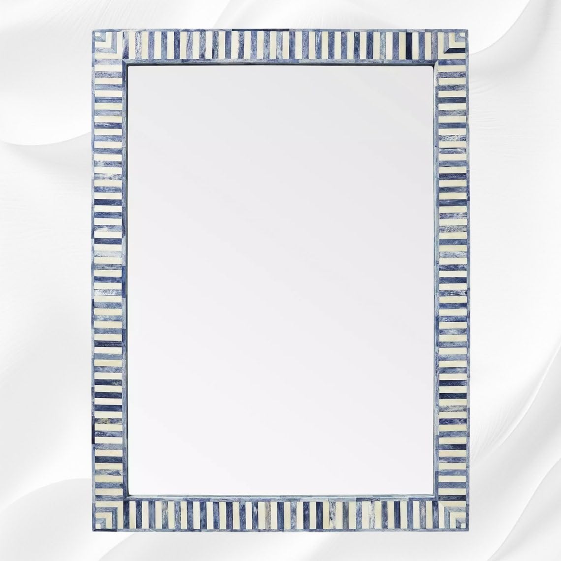 Bone Inlay Striped Wall Mirror