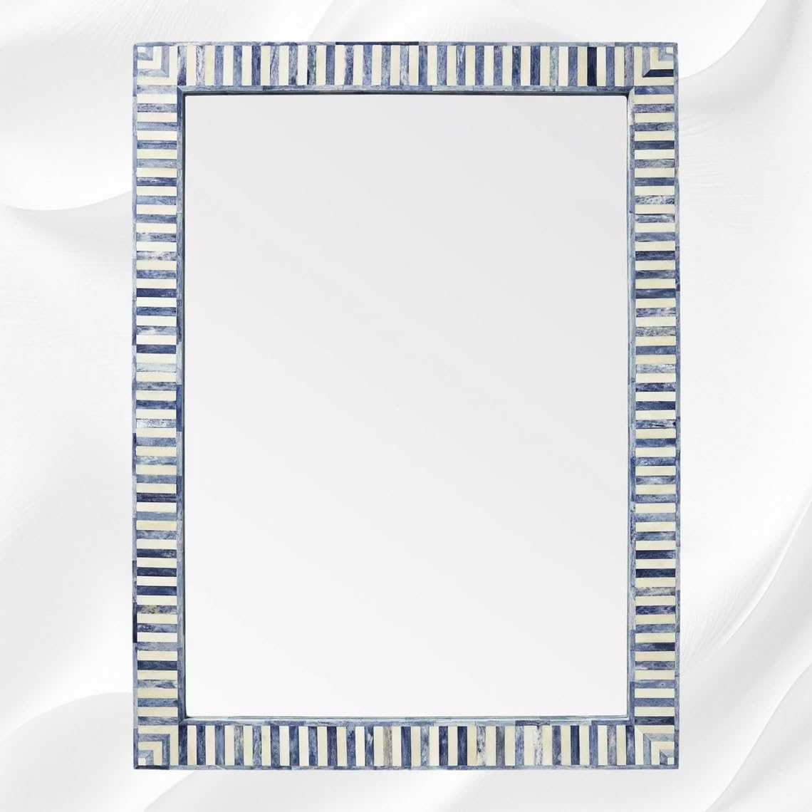 Bone Inlay Striped Wall Mirror