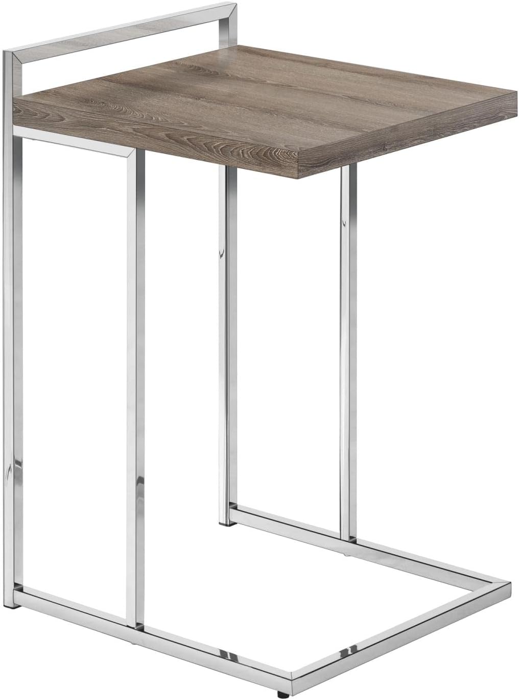 C-Shaped Accent Table with Chrome Base
