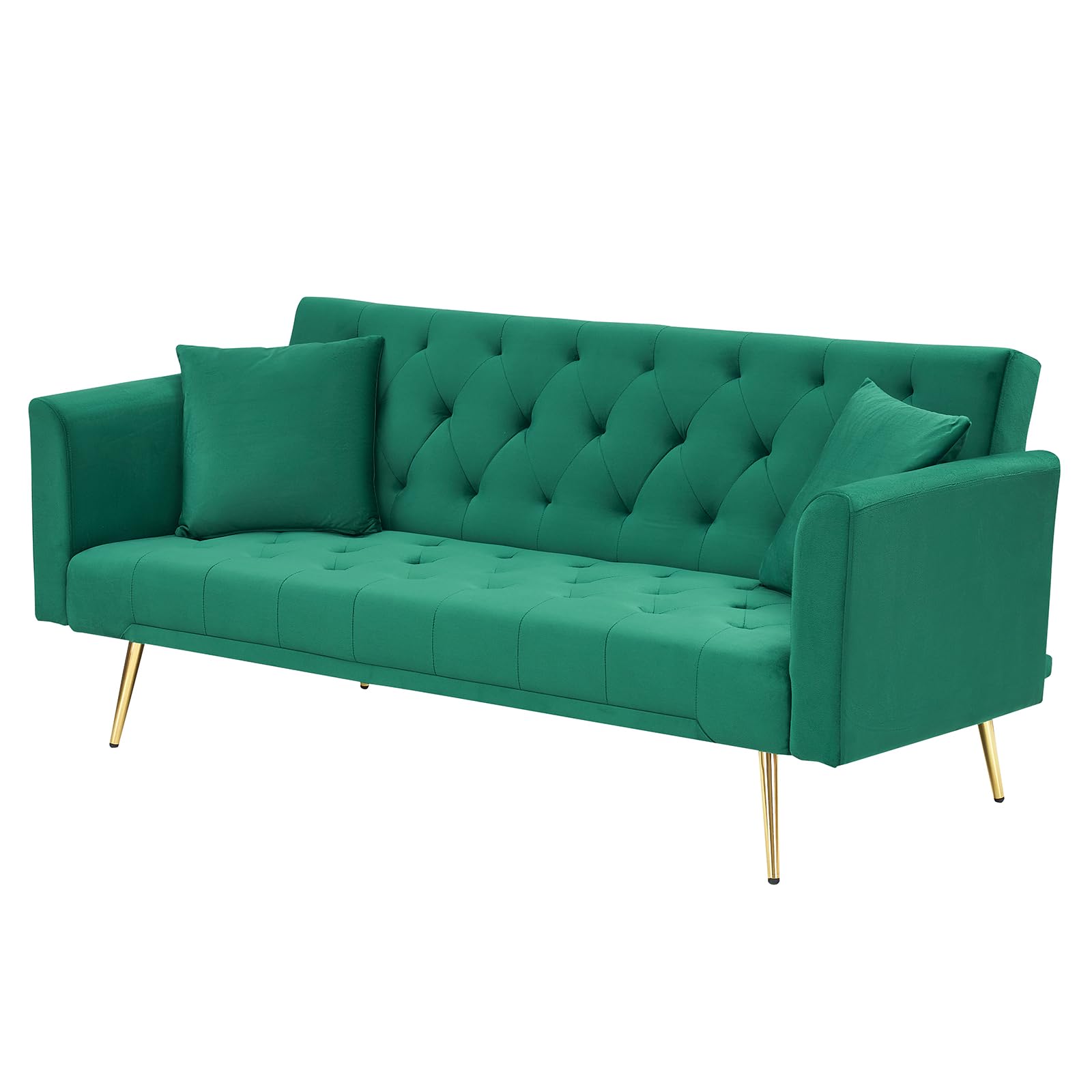 Velvet Sofa Bed with Adjustable Backrest