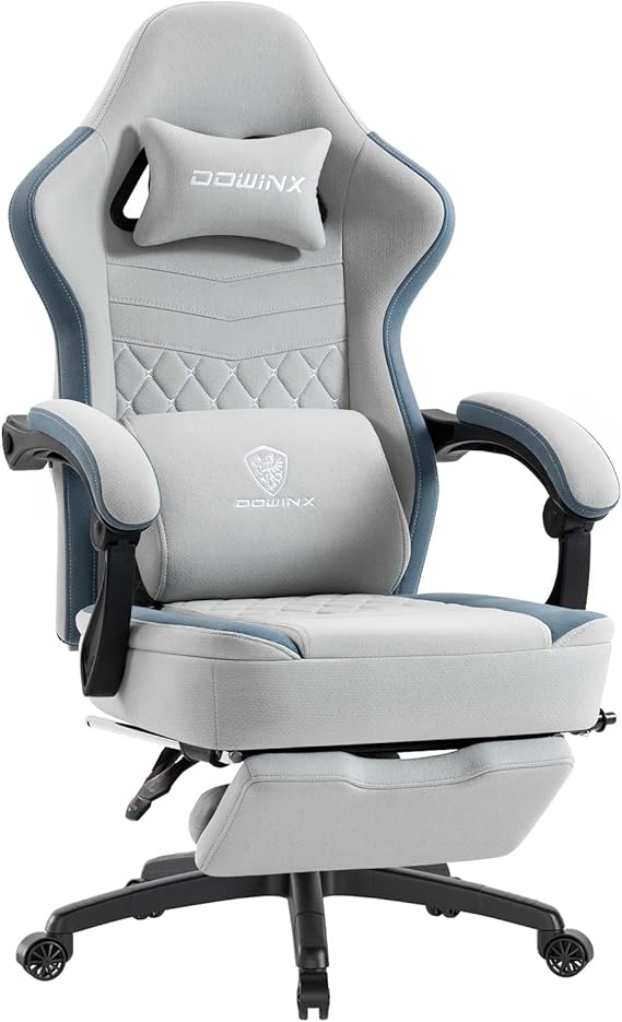 Ergonomic Gaming Chair with Footrest and Cooling Gel Pad