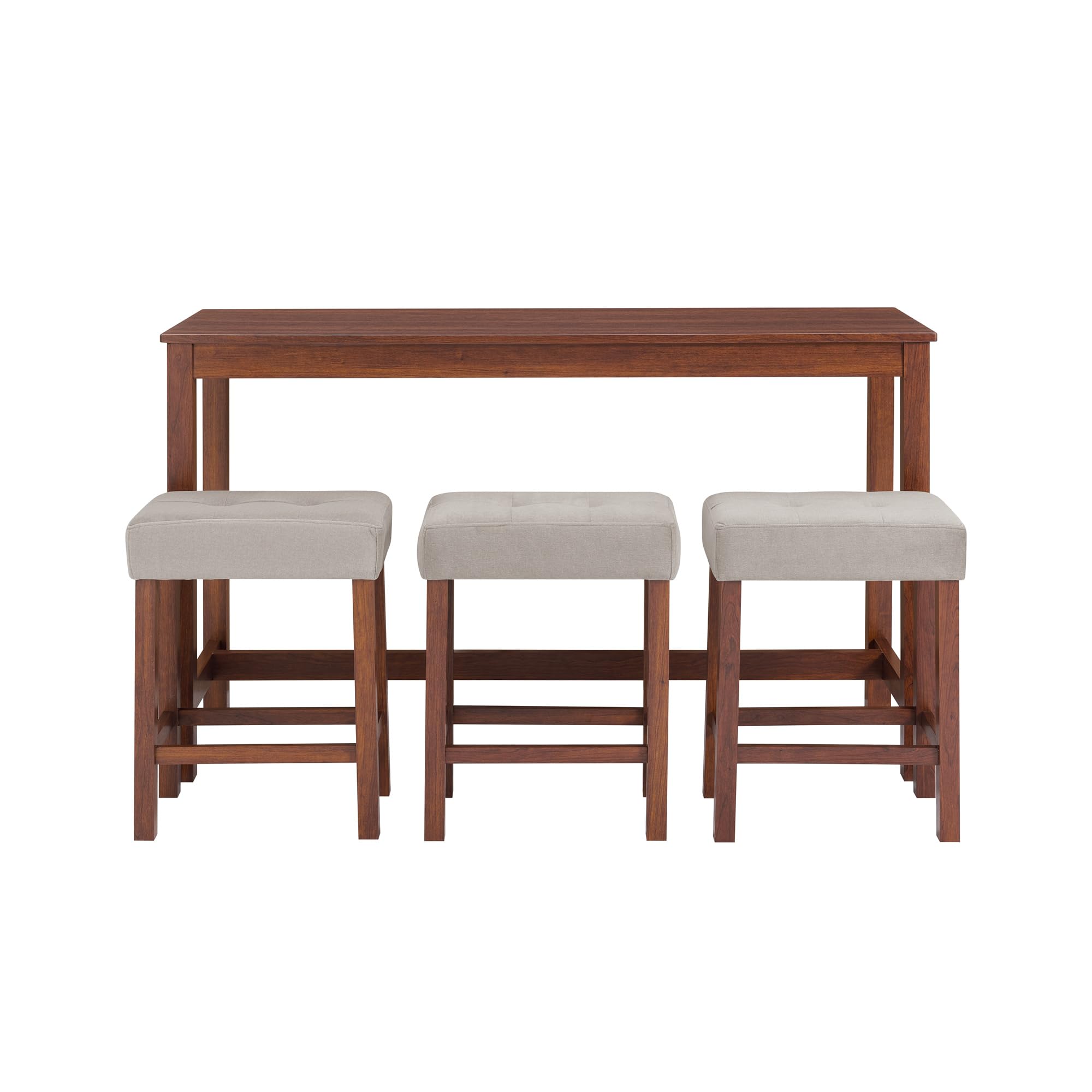 Industrial 3-Person Counter Height Bar Table Set with Power Outlet