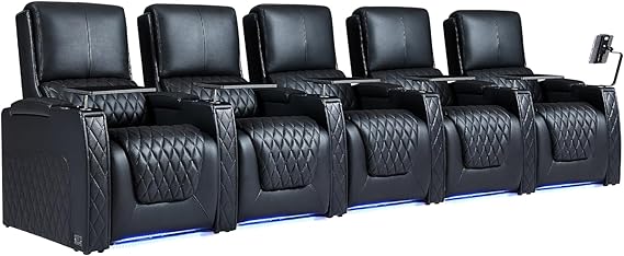 Zero Gravity Home Theater Recliner Sofa Row of 3