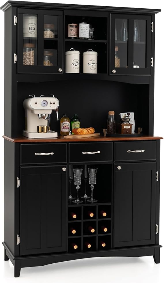 Buffet Hutch Cabinet with Wine Storage