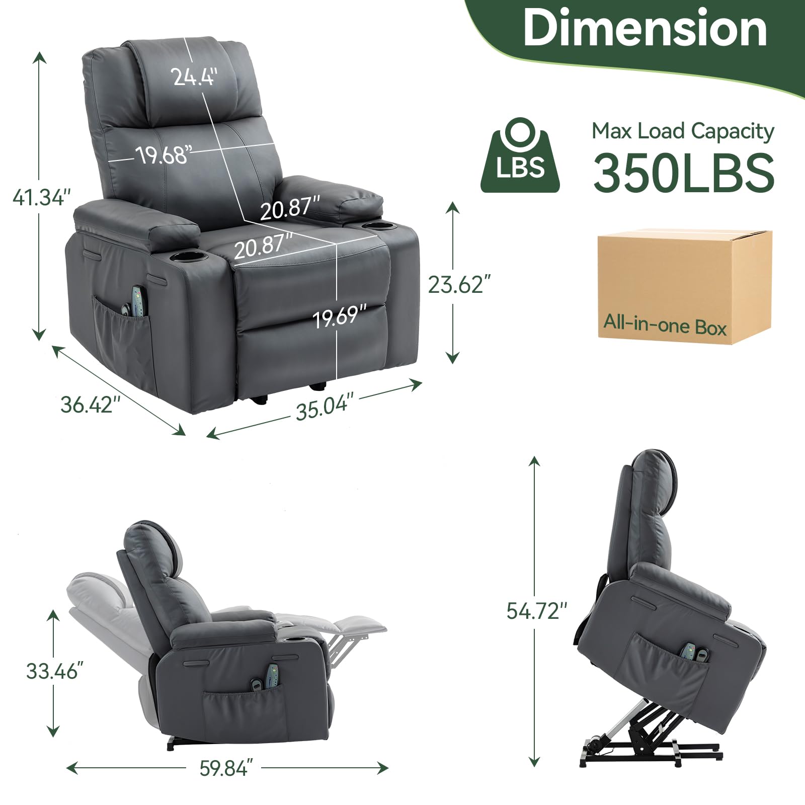 Power Lift Recliner Chair with Heat and Massage