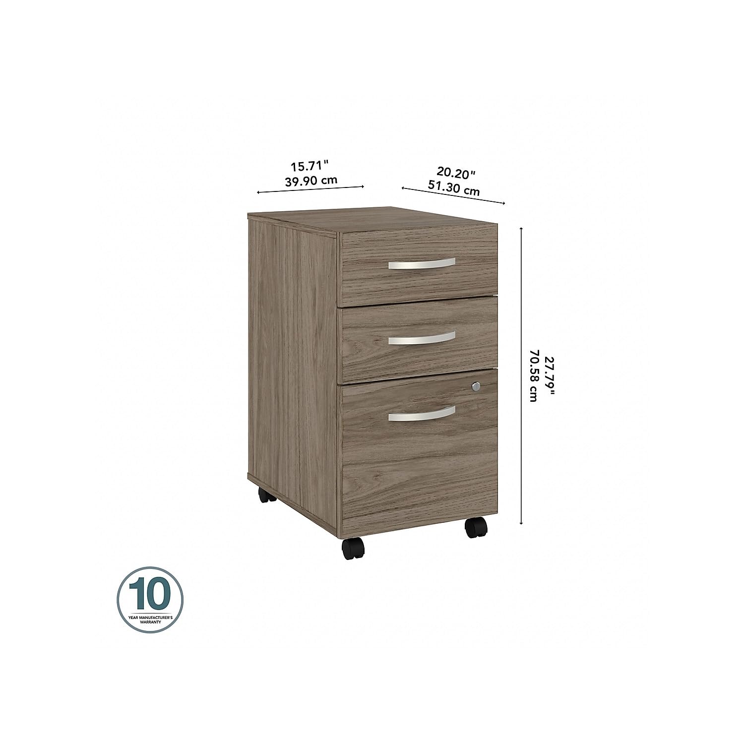 3 Drawer Mobile File Cabinet with Lock