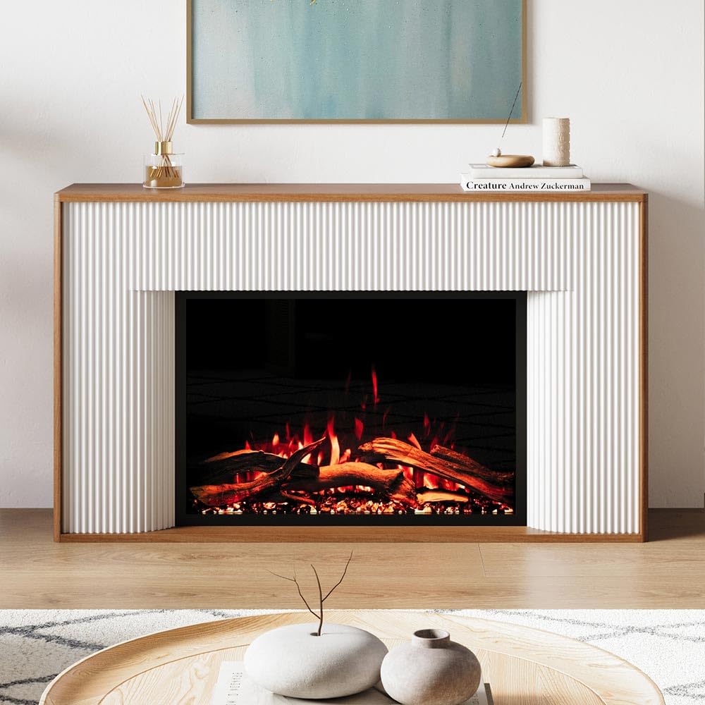 Smart Electric Fireplace Mantel with 33" Firebox Heater
