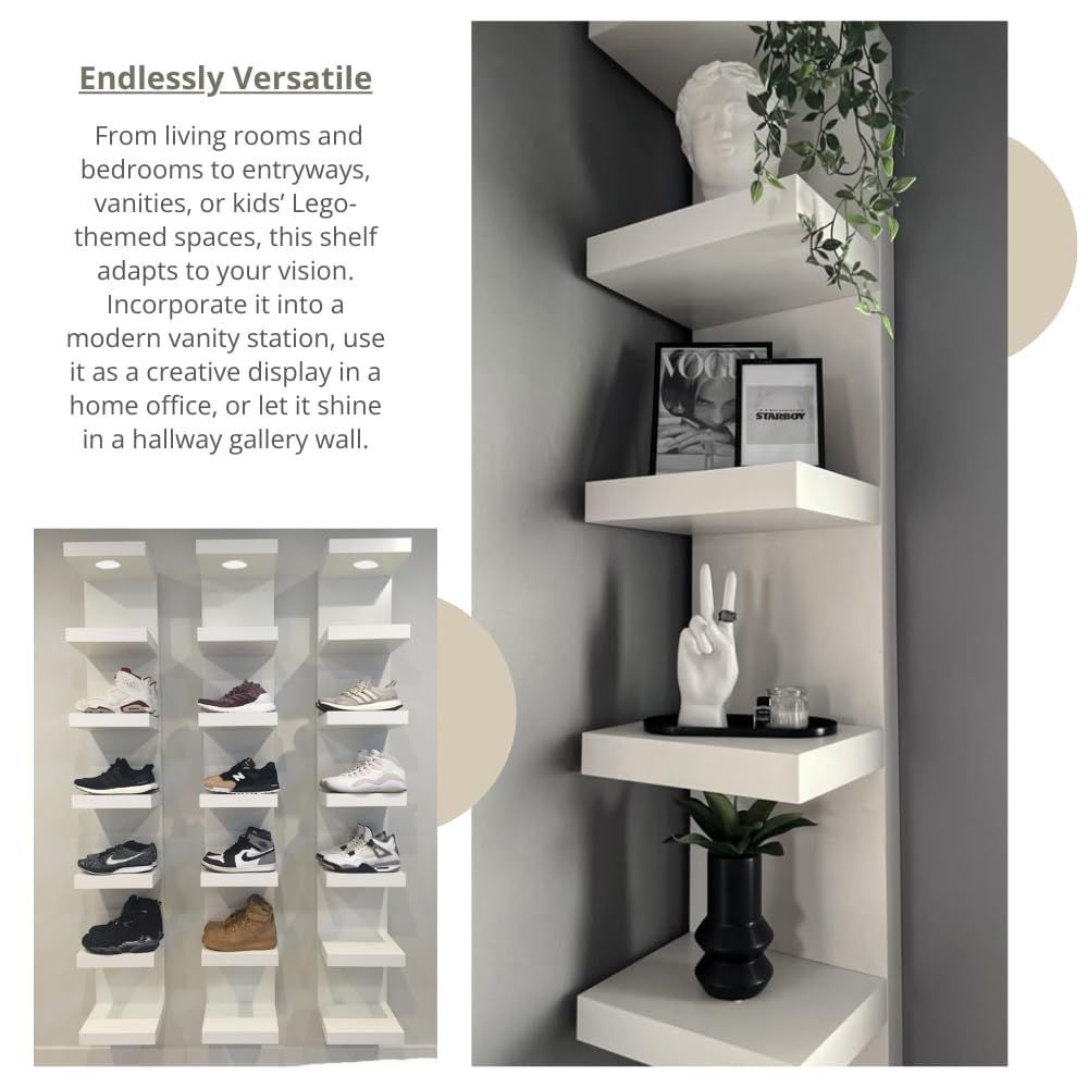 7-Tier Floating Wall Shelf with LED Lights