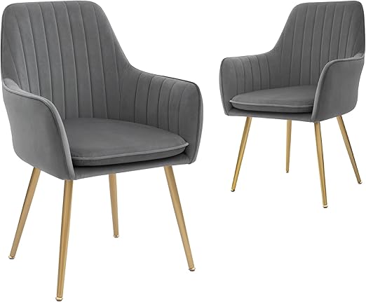 Mid Century Velvet Dining Chairs Set of 2