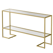 52" Entryway Console Table with Tempered Glass Shelves