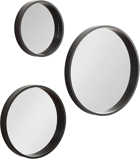 Travis Modern Round Wall Mirror Set - 3 Piece Gold Circle Mirrors