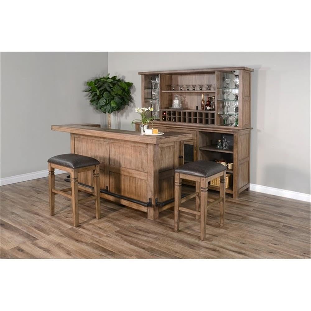 Buffet and Hutch Bar with LED Lights