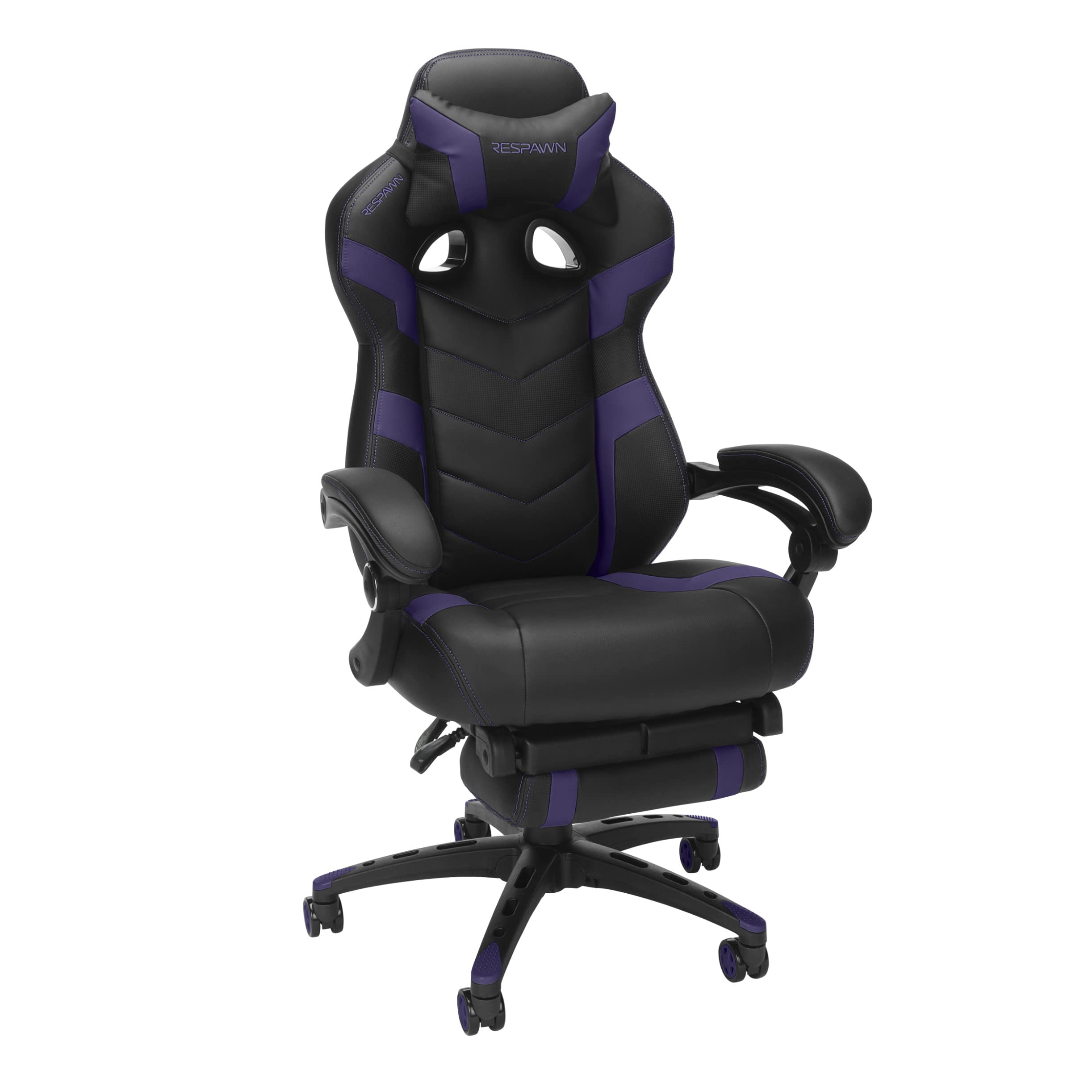 Ergonomic Gaming Chair with Footrest - Purple