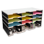 Desktop Organizer 9 Letter Tray Sorter with Riser Storage Base